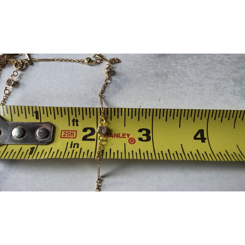 Prong Set Clear Rhinestone Station Necklace Vintage READ Description - Picture 8 of 10